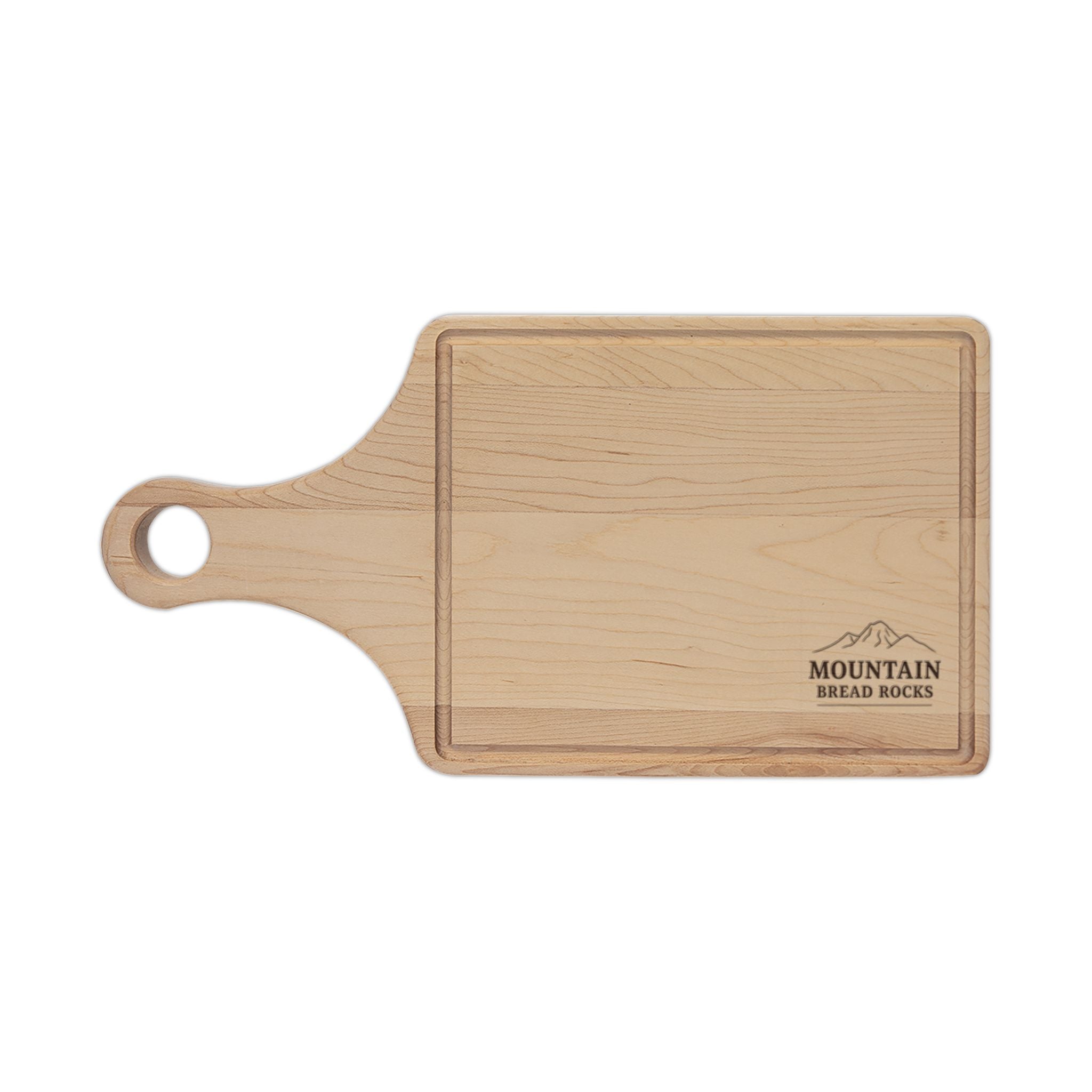 Engraved Mountain Bread Cutting Board – Rustic Maple Serving & Prep Board