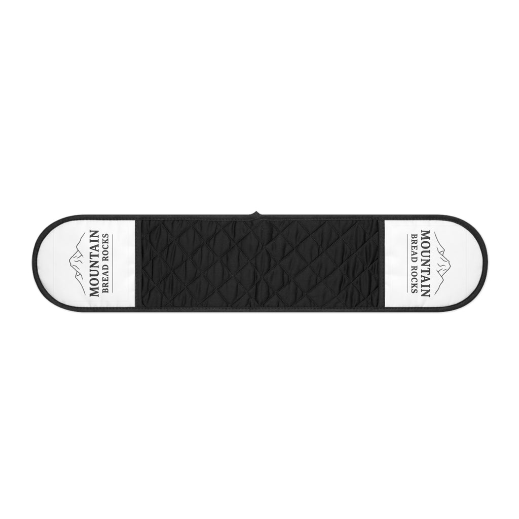 Double Oven Mitts - Quilted Black Heat-Resistant Handle Covers (Mountain Logo)