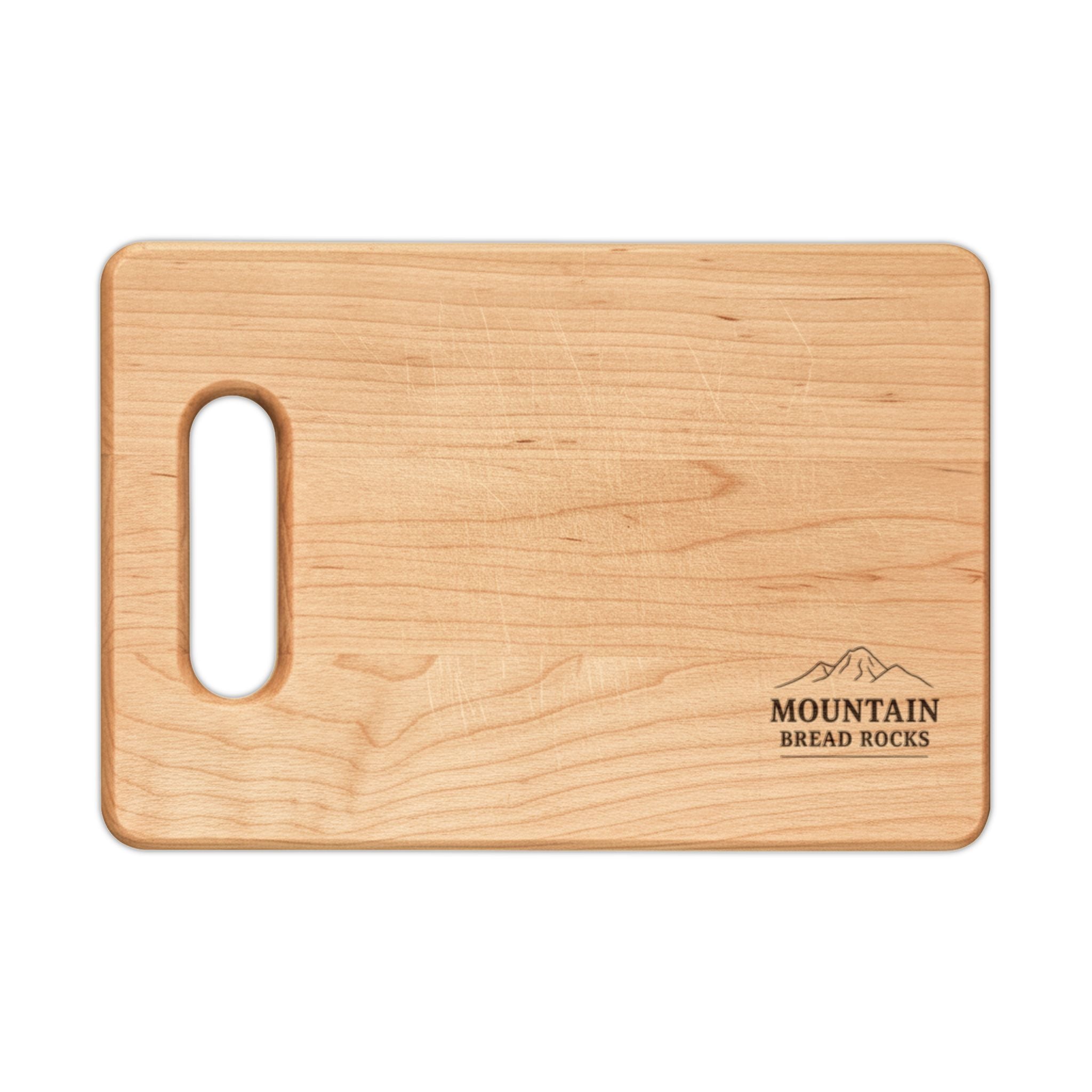 Engraved Mountain Bread Cutting Board – Rustic Maple Serving & Prep Board